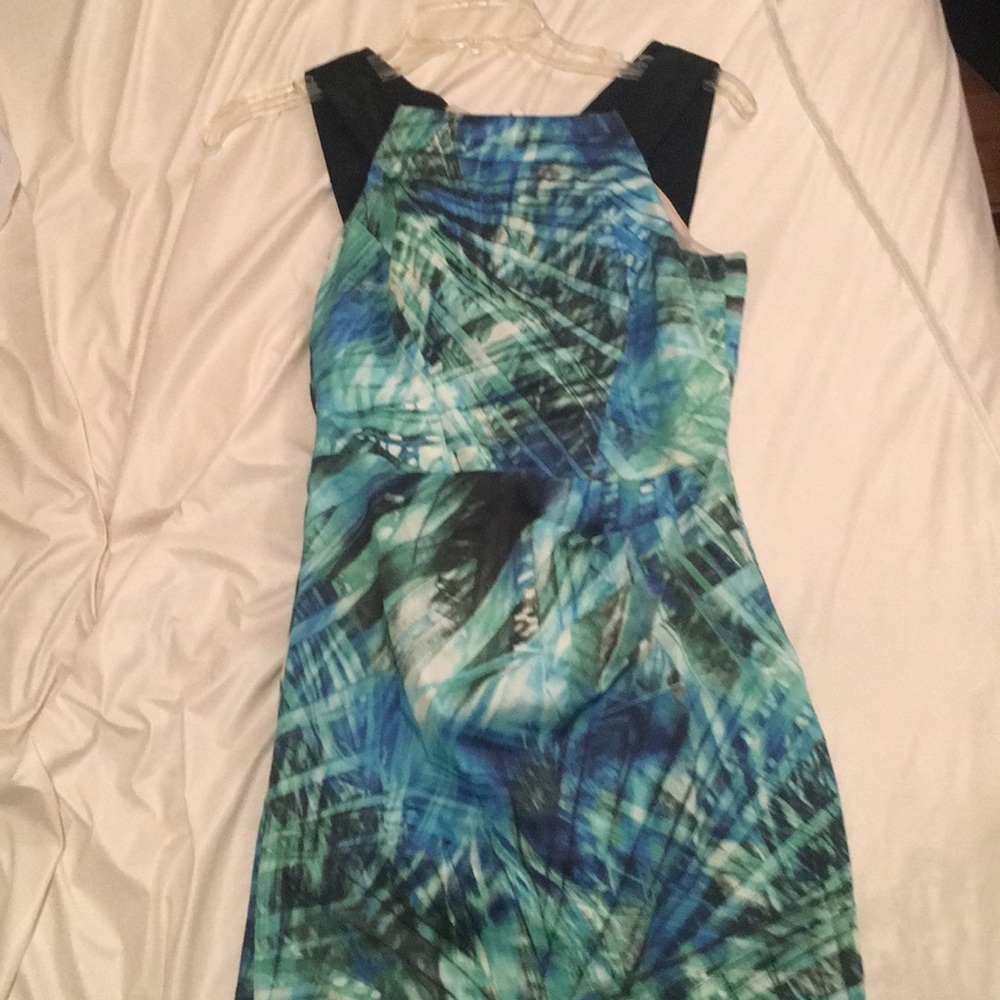 Karen Millen blue/turquoise print dress